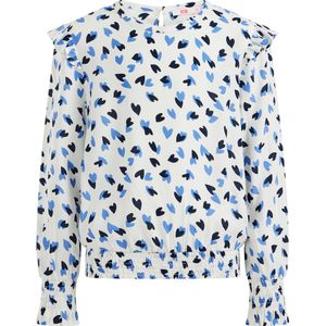 WE Fashion Meisjes blouse met dessin en volants