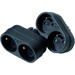 Profile Multi Socket, 2 Sockets, 16 A, Black