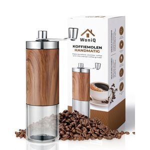 WoniQ Handmatige koffiemolen - Luxe Bonenmaler - Koffiemolen handmatig met verstelbare maalstanden - koffiebonen maler van sterk RVS - Keramisch Maalsysteem - Koffiemaler