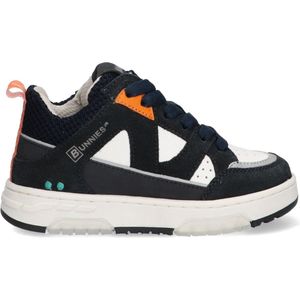 BunniesJR 224312-429 Jongens Lage Sneakers - Blauw/Wit/Grijs - Suède - Veters