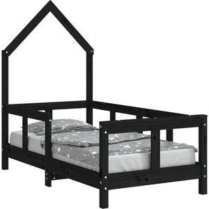 vidaXL-Kinderbedframe-70x140-cm-massief-grenenhout-zwart