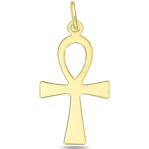 Juwelier Zwartevalk 14 karaat gouden ankh kruis hanger - 14.281