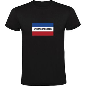 Trots op de boer Heren t-shirt| nederland| boerderij| vlag | dieren|eten|landbouw|