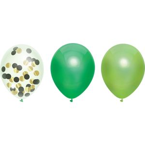 Haza Ballonnen - groen kleuren mix verjaardag/thema feest - 6x stuks