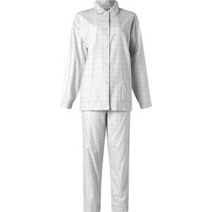 Cocodream Dames Flanel Pyjama met print Stipje - Wit - maat XL