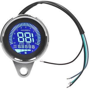 Retro Chrome Style 0‑160KM/H LCD Digital LED Speedometer GPS Odometer Waterproof for Motorcycle 12V DC
