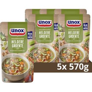 Unox Smaakfavoriet Soep in Zak - Heldere Groentesoep - 5 x 570 ml - Voordeelverpakking