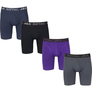 4-PACK LUXE EN ELASTISCHE HERENBOXERSHORT MET LANGE PIJPEN J&C - maat M