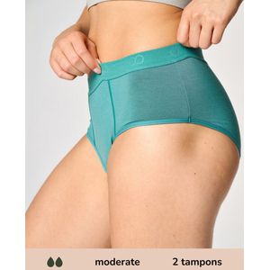 Moodies menstruatie & incontinentie ondergoed - Bamboe Hipster - moderate kruisje - groen - maat XXL - period underwear