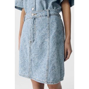 Object Rok Objmirwa Re Mw Short Dnm Skirt 138 23046422 Light Blue Denim/pattern Dames Maat - M