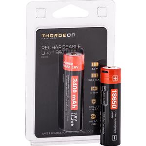 Thorgeon Rechargeable Li-ion Batterie 3.7V 3400Mah AAA