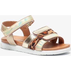 Blue Box meisjes sandalen goud met luipaardprint - Maat 25