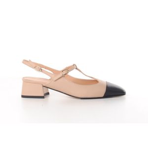 Maury dames pump Mathilda beige met zwart leder