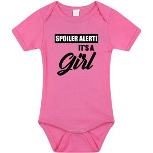 Spoiler alert girl gender reveal cadeau tekst baby rompertje roze meisjes - Kraamcadeau - Babykleding 56