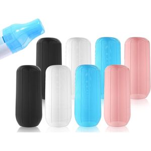 Allecto Plus - Reisflessenhoezen 8 stuks - Siliconen hoezen voor bescherming tegen lekken - Reiscontainers accessoires met elastische afdekkingen - Geschikt voor lekvrije toiletartikelen - Afmetingen 80 x 36 mm