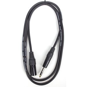 DAP Audio Microfoon Kabel - Male XLR naar Jack Stereo - 1,5m (Zwart)