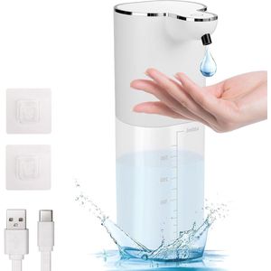 Automatische zeepdispenser 400 ml - wandbevestiging met sensor - 4 instelbare standen - USB-oplaadbaar - IPX5 waterdicht - elektrische zeepdispenser voor keuken en badkamer - vloeibaar type