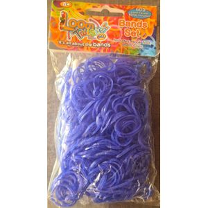 Loom Bandjes - Neon Blauw - 600 stuks - Loombandjes  - Loomelastiekjes - Elastiekjes - Inlcusief S-Clips / Haakjes - Loom Twister