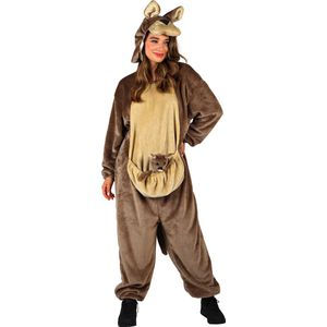 Dieren Kostuum Kangoeroe Volwassenen - Pluche - Dieren Onesie - Carnaval - Verkleedkleren Damen En Heren - Bruin - Maat XL/XXL