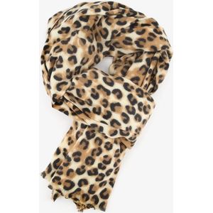 Dames sjaal met luipaardprint bruin - 100% Acryl - Extra zacht