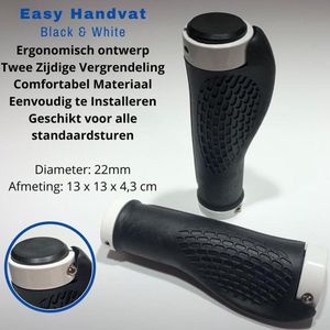 Bluebell Ergonomisch Easy Handvat voor de fiets met stevige grip Black&White