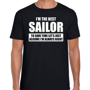 I'm the best sailor - always right t-shirt zwart heren - Cadeau verjaardag t-shirt matroos XL