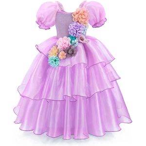 Prinsessendroom -Deluxe Isabela prinsessenjurk - 122/128 (6/7 jaar) - Prinsessenjurk -Verkleedkleding - Feestjurk