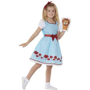 Smiffy's - Wizard Of Oz Kostuum - Luxe Engels Boerenmeisje Kostuum - Blauw, Rood - Small - Carnavalskleding - Verkleedkleding