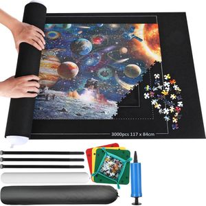 Zwarte Puzzelmat voor 2000stukjes - Puzzelmap met Accessoires - Puzzelbord - Puzzelmatten - Puzzelmat Volwassen en Kinderen -Geschikt voor legpuzzel 1500 1000 Stuks