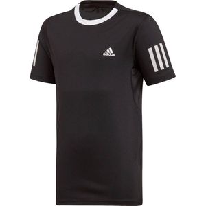 adidas 3-Stripes Club Sportshirt - Maat 128  - Mannen - Zwart/wit