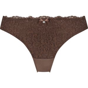 Hunkemöller Dames Lingerie String Marine - Bruin - maat 2XL