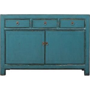 Fine Asianliving Antieke Chinese Dressoir Teal High Gloss B128xD40xH89cm Chinese Meubels Oosterse Kast