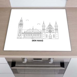 Inductiebeschermer City skyline - Den Haag | 70 x 52 cm | Keukendecoratie | Bescherm mat | Inductie afdekplaat