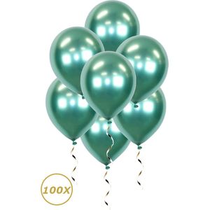 Groene Helium Ballonnen 2024 NYE Verjaardag Versiering Feest Versiering Ballon Chrome Groen Luxe Decoratie - 100 Stuks