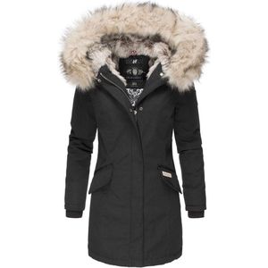 Warm & Comfortabel - Navahoo Cristal - Winterjas Dames - Volwassen - Lang - Capuchon - Zwart - L