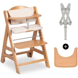 Hauck Beta+ kinderstoelset - FSC®-gecertificeerd – Hout - inclusief wielen en houten tafel - Natural