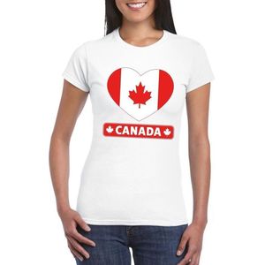 Canada hart vlag t-shirt wit dames XXL