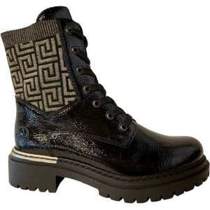 Rieker Veterboot 72607-00 Zwart Lak