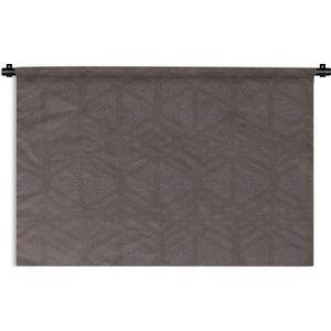 Wandkleed Luxe patroon - Luxe patroon en een donkere achtergrond en bruine lijnen Wandkleed katoen 60x40 cm - Wandtapijt met foto