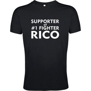 T-shirt zwart Supporter of #1 Fighter Rico | kickbox supporter fan shirt | Glory Kickboxing fan | fighting fan | Rico Verhoeven / Team Rico supporter | vechtsport souvenir | maat XXL