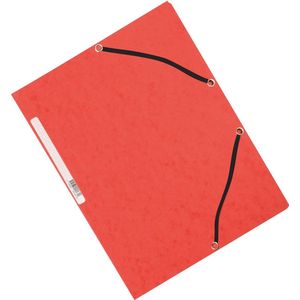 Q-CONNECT elastomap, A4, 3 kleppen en elastieken, karton, rood 10 stuks