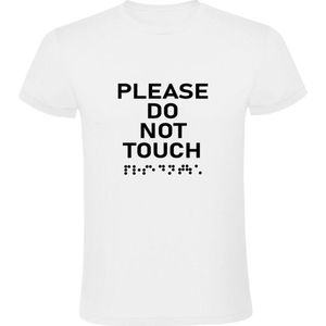 Please do not touch | Dames T-shirt | Gedrag | niet aanraken | aanraken | don't touch | Braille | Wit