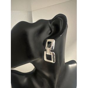 Vierkante dubbele ketting oorbellen | Moederdag | Verjaardagscadeau| Cadeautje| Valentijnsdag| Kado | sieraden | vaderdag | oorbellen | oorsieraden