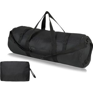 Reistas Extra grote bagagetas voor reizen, sport en kamperen met schouderriem, zwart
