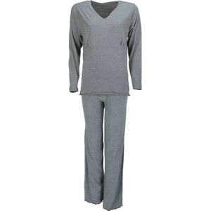 Irresistible Dames Pyjama - Katoen - V-hals - Grijs - Maat XL