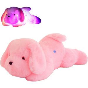 Lichtgevende knuffel - Hond - 30 cm - Roze - Knuffel met licht - Babyknuffel - Knuffel - Knuffelbeer