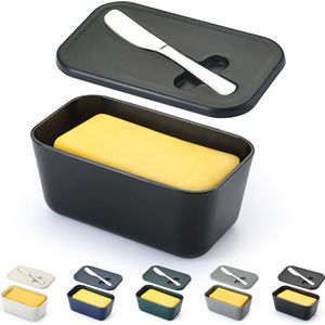 JGS ® Praktische Botervloot met Deksel en Inclusief Botermes voor Keuken en Koelkast