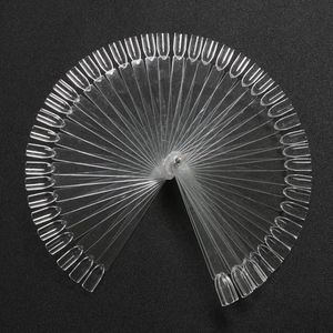50 Valse Nail Art Tips Sticks Display Fan Board Polish Practice Clear