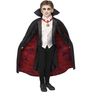 Smiffy's - Vampier & Dracula Kostuum - Monster Drake Dracula Kind - Jongen - Zwart, Wit / Beige - Medium - Halloween - Verkleedkleding