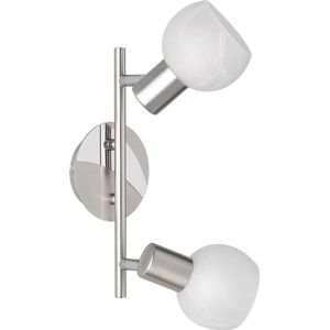 LED Plafondspot - Trion Besina - E14 Fitting - 2-lichts - Rond - Mat Nikkel - Aluminium